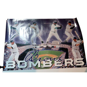 New York Yankees Bronx Bombers Poster 1999 35 x 23 Vintage Costacos 6560